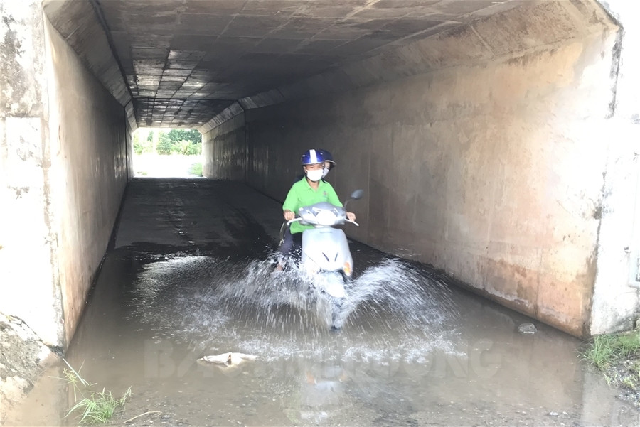 Hầm chui cao tốc Hà Nội - Hải Phòng bị ngập nước